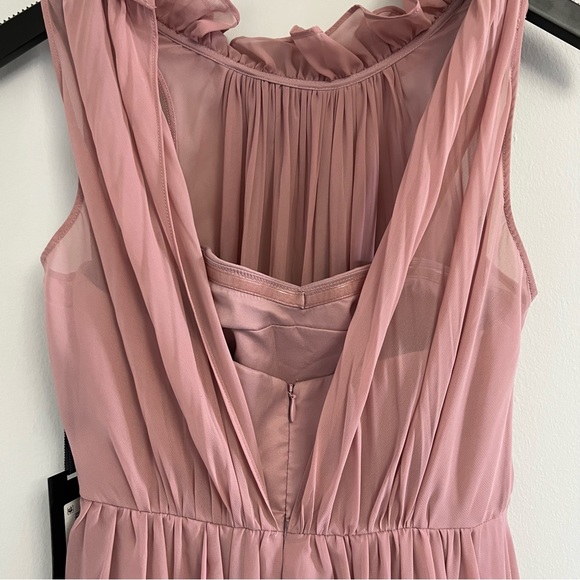 Vera Wang Dresses Vera Wang Pink Chiffon Ruffle Neck Maxi